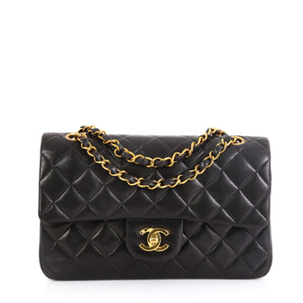 Chanel Vintage Classic Double Flap Bag Quilted Lambskin Small