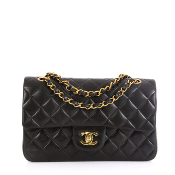 Chanel Vintage Classic Double Flap Bag Quilted Lambskin Small