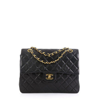 Chanel Vintage Square CC Flap Bag Quilted Lambskin Medium