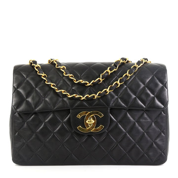 Chanel Vintage Classic Single Flap Bag Quilted Lambskin Maxi