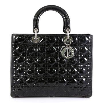 Christian Dior Lady Dior Handbag Cannage Quilt Patent Large