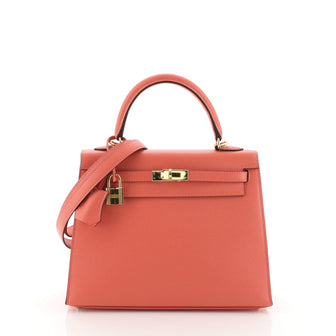 Hermes Kelly Handbag Pink Epsom with Gold Hardware 25