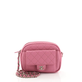 Chanel CC Day Camera Case Quilted Caviar Medium