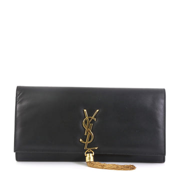 Saint Laurent Classic Monogram Tassel Clutch Leather Long