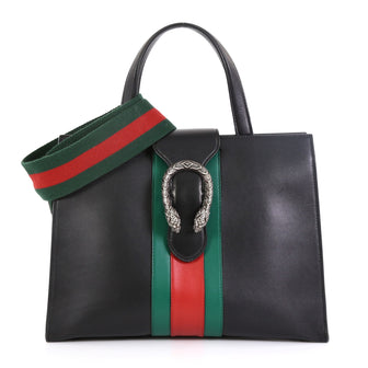 Gucci Web Dionysus Top Handle Bag Leather Medium