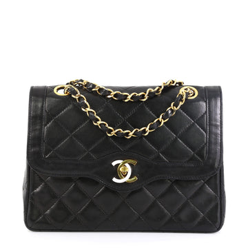 Chanel Vintage Two-Tone CC Flap Bag Quilted Lambskin Small