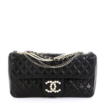 Chanel Westminster Pearl Chain Flap Bag Quilted Lambskin Medium