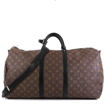 Louis Vuitton Keepall Bandouliere Bag Macassar Monogram Canvas 55