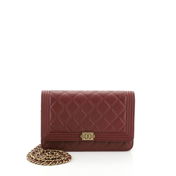 Chanel Boy Wallet on Chain Quilted Lambskin 