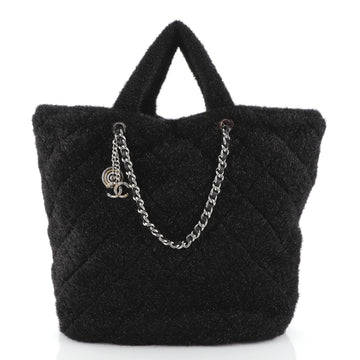 Chanel Shopping Tote Quilted Knit Pluto Glitter Large