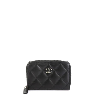 Chanel CC Zip Coin Purse Quilted Lambskin Small