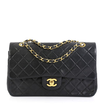 Chanel Vintage Classic Double Flap Bag Quilted Lambskin Medium