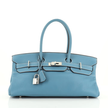 Hermes Birkin JPG Handbag Blue Clemence with Palladium Hardware 42