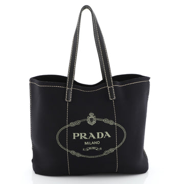 Prada Logo Shopping Tote Neoprene Large