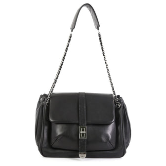 Chanel Mademoiselle Lock Accordion Flap Bag Caviar Small