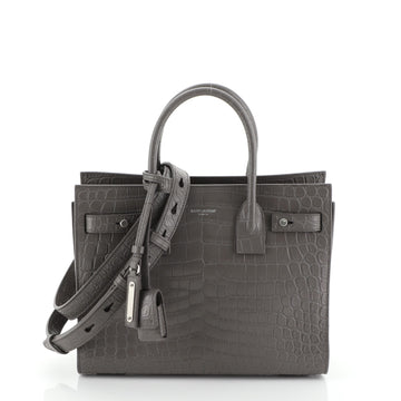 Saint Laurent Sac de Jour Souple Bag Crocodile Embossed Leather Baby