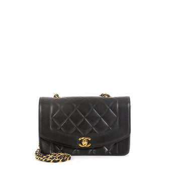 Chanel Vintage Diana Flap Bag Quilted Lambskin Small