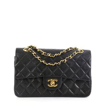 Chanel Vintage Classic Double Flap Bag Quilted Lambskin Small