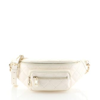 Chanel All About Waist Bag Quilted Iridescent Caviar 
