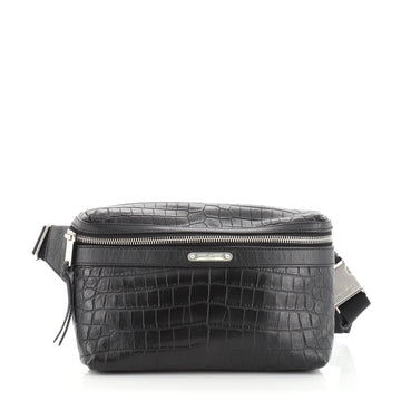 Saint Laurent City Belt Bag Crocodile Embossed Leather 