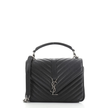 Saint Laurent Classic Monogram College Bag Matelasse Chevron Leather Medium