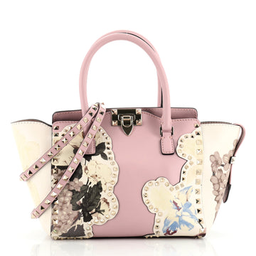Valentino Rockstud Tote Printed Leather Small