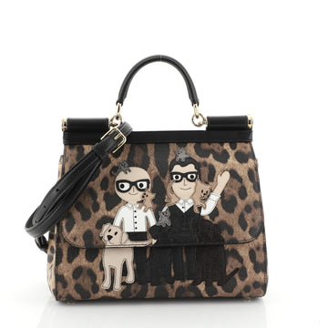 Dolce & Gabbana Miss Sicily Bag Printed Leather Medium