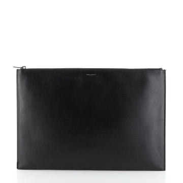 Saint Laurent Letters Zip Clutch Leather Large