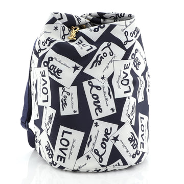 Saint Laurent Vintage Sling Backpack Printed Canvas 