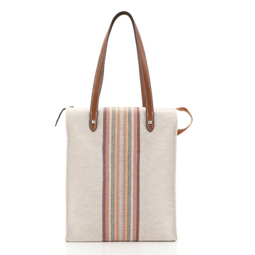Hermes Mira Ganges Tote Rainbow Toile Tall