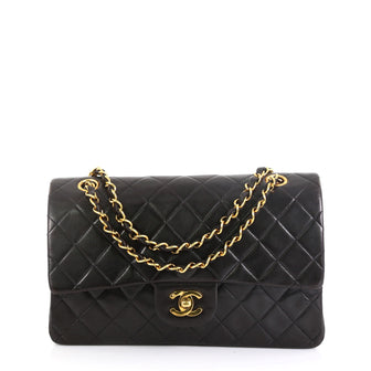 Chanel Vintage Classic Double Flap Bag Quilted Lambskin Medium