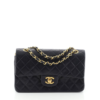 Chanel Vintage Classic Double Flap Bag Quilted Lambskin Small