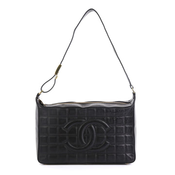 Chanel Chocolate Bar CC Shoulder Bag Quilted Leather Medium