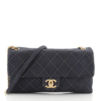 Chanel Iridescent Stitch Flap Bag Quilted Leather Medium