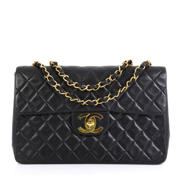 Chanel Vintage Classic Single Flap Bag Quilted Lambskin Maxi