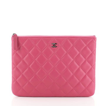 Chanel O Case Clutch Quilted Lambskin Small