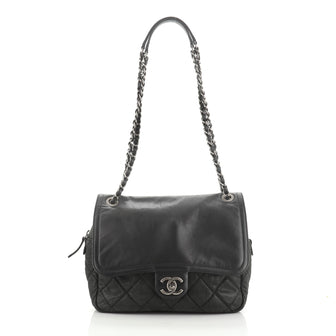 Chanel In The Mix Zip Flap Bag Quilted Aged Calfskin Medium