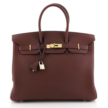Hermes Birkin Handbag Red Togo with Gold Hardware 35