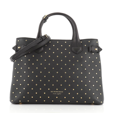 Burberry Banner Convertible Tote Studded Leather Medium