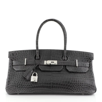 Hermes Birkin JPG Handbag Grey Porosus Crocodile with Palladium Hardware 42