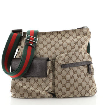 Gucci Double Pocket Web Messenger GG Canvas Medium