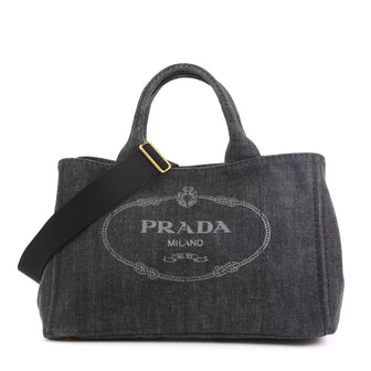 Prada Canapa Convertible Tote Denim Medium