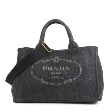 Prada Canapa Convertible Tote Denim Medium