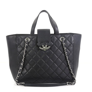 Chanel CC Box Shopping Tote Quilted Caviar Small