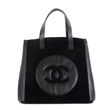 Chanel CC Beach Tote Quilted Terry Cloth with Leather Large