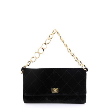Chanel CC Flap Bag Quilted Velvet Small