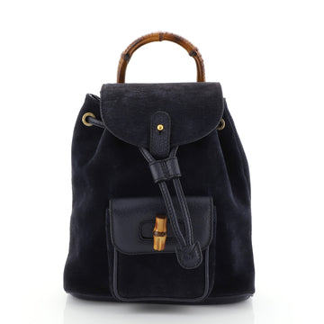 Gucci Vintage Bamboo Backpack Suede Mini