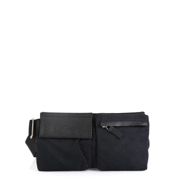 Gucci Vintage Double Belt Bag GG Canvas 