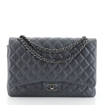 Chanel Classic Double Flap Bag Quilted Caviar Maxi