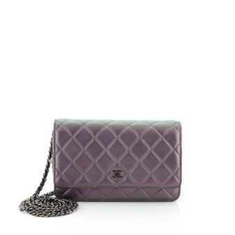 Wallet on Chain Quilted Iridescent Lambskin